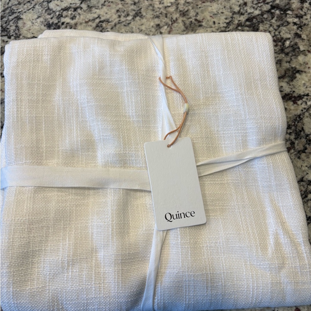 Quince Cotton Slub Curtain White 48x96 - Picture 2 of 4